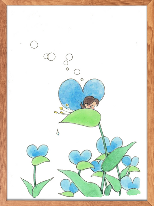 水彩画『かたつむりの涙』