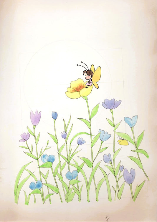 額装水彩画『ひと休み』